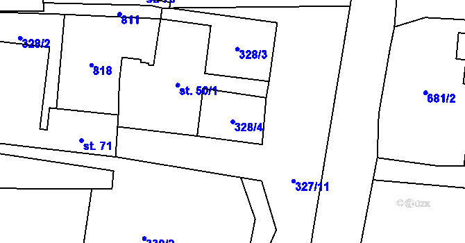 Parcela st. 328/4 v KÚ Štichov, Katastrální mapa