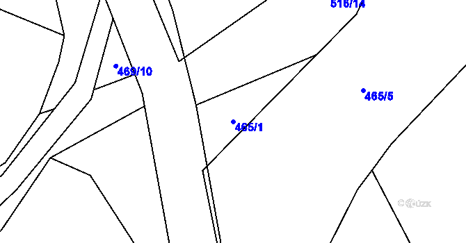 Parcela st. 465/1 v KÚ Štichov, Katastrální mapa