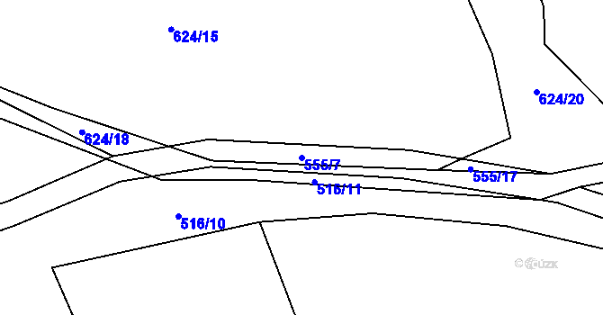 Parcela st. 555/7 v KÚ Štichov, Katastrální mapa