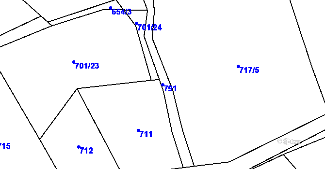 Parcela st. 791 v KÚ Štichov, Katastrální mapa