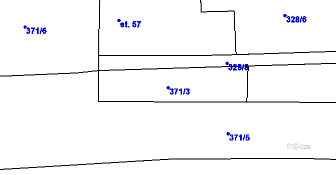 Parcela st. 371/3 v KÚ Štichov, Katastrální mapa
