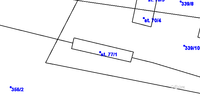 Parcela st. 77/1 v KÚ Štichov, Katastrální mapa