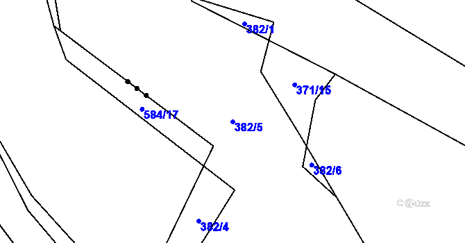 Parcela st. 382/5 v KÚ Štichov, Katastrální mapa