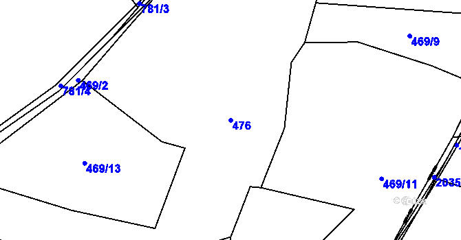 Parcela st. 476 v KÚ Štichov, Katastrální mapa
