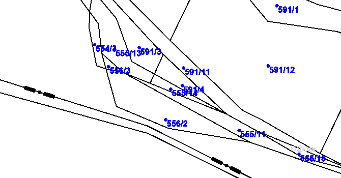 Parcela st. 555/14 v KÚ Štichov, Katastrální mapa