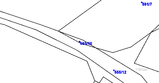 Parcela st. 555/16 v KÚ Štichov, Katastrální mapa