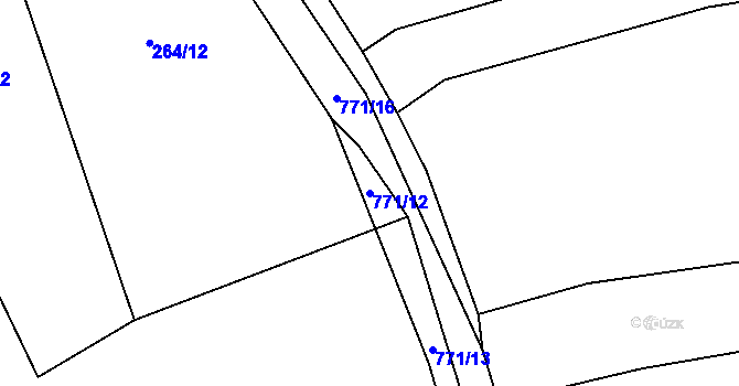 Parcela st. 771/12 v KÚ Štichov, Katastrální mapa