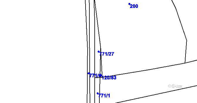 Parcela st. 771/27 v KÚ Štichov, Katastrální mapa