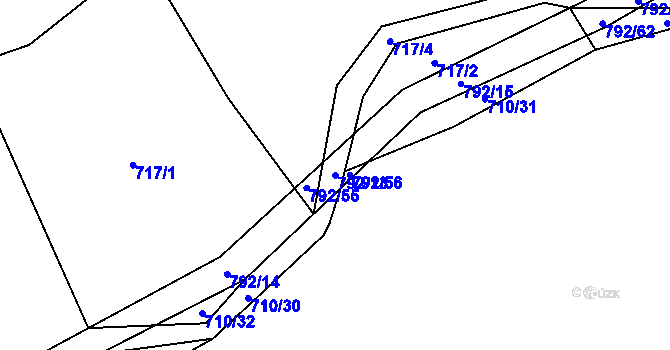 Parcela st. 792/13 v KÚ Štichov, Katastrální mapa