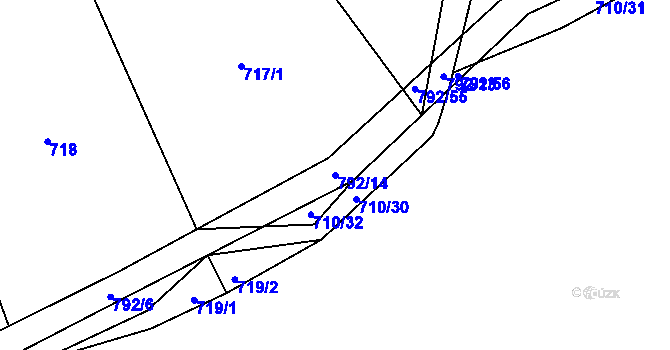 Parcela st. 792/14 v KÚ Štichov, Katastrální mapa