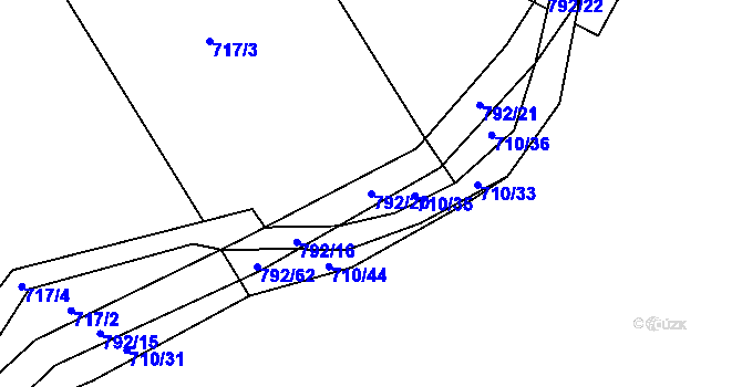 Parcela st. 792/20 v KÚ Štichov, Katastrální mapa