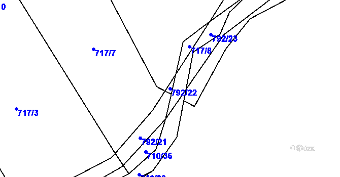 Parcela st. 792/22 v KÚ Štichov, Katastrální mapa