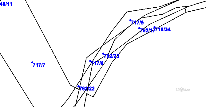 Parcela st. 792/23 v KÚ Štichov, Katastrální mapa