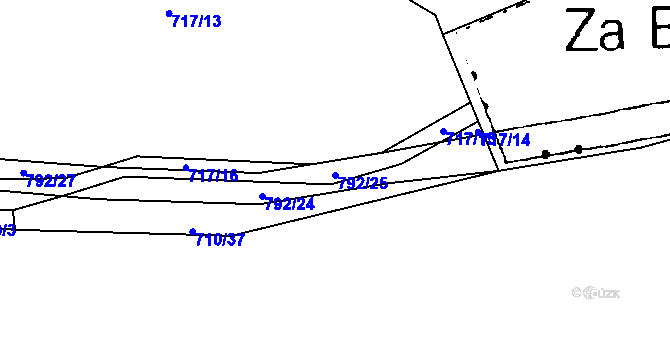 Parcela st. 792/25 v KÚ Štichov, Katastrální mapa