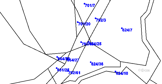 Parcela st. 792/46 v KÚ Štichov, Katastrální mapa
