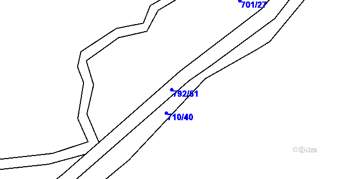 Parcela st. 792/51 v KÚ Štichov, Katastrální mapa