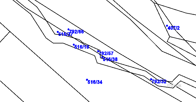 Parcela st. 792/57 v KÚ Štichov, Katastrální mapa