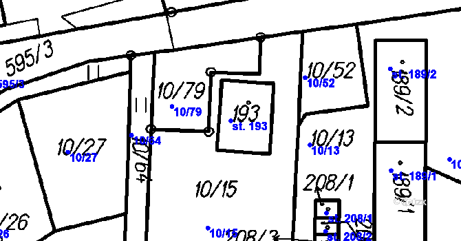 Parcela st. 193 v KÚ Kvilda, Katastrální mapa