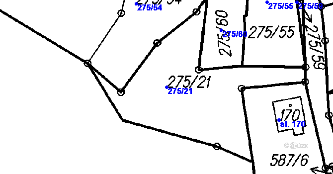 Parcela st. 275/21 v KÚ Kvilda, Katastrální mapa