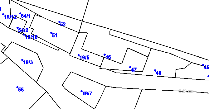Parcela st. 46 v KÚ Kvítkov u České Lípy, Katastrální mapa