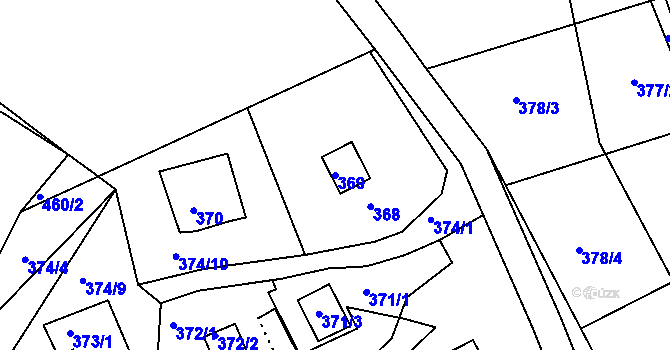 Parcela st. 369 v KÚ Kvítkov u České Lípy, Katastrální mapa