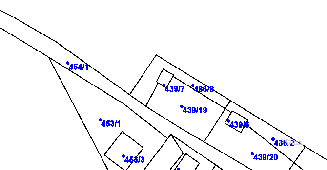 Parcela st. 439/7 v KÚ Kvítkov u České Lípy, Katastrální mapa