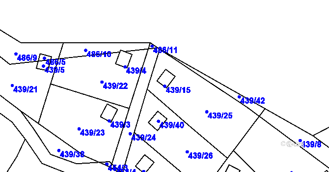Parcela st. 439/15 v KÚ Kvítkov u České Lípy, Katastrální mapa