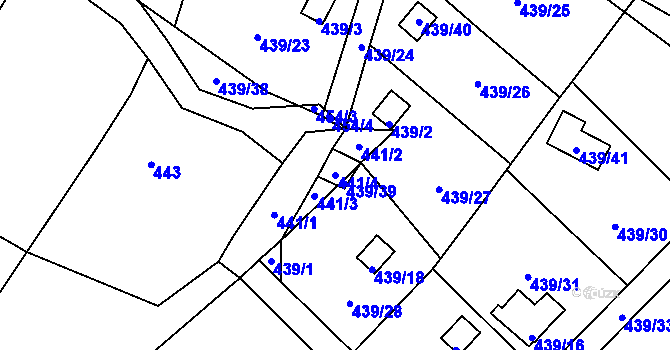Parcela st. 441/4 v KÚ Kvítkov u České Lípy, Katastrální mapa