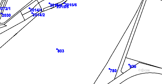 Parcela st. 551/23 v KÚ Kydliny, Katastrální mapa
