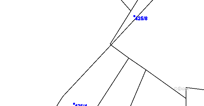 Parcela st. 425/5 v KÚ Kydliny, Katastrální mapa
