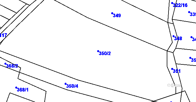 Parcela st. 350/2 v KÚ Kyjov u Havlíčkova Brodu, Katastrální mapa