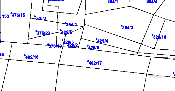 Parcela st. 429/6 v KÚ Kyjov u Havlíčkova Brodu, Katastrální mapa