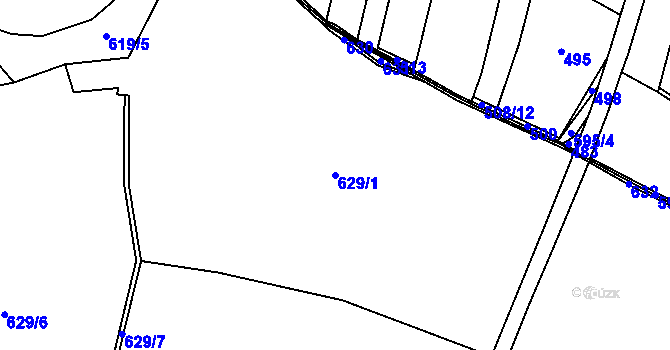Parcela st. 629/1 v KÚ Kyjov u Havlíčkova Brodu, Katastrální mapa