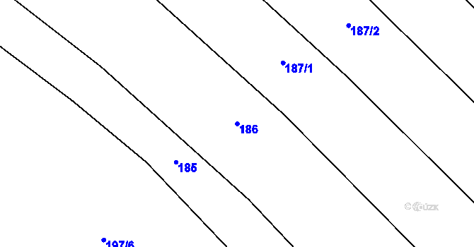 Parcela st. 186 v KÚ Kyjov u Havlíčkova Brodu, Katastrální mapa