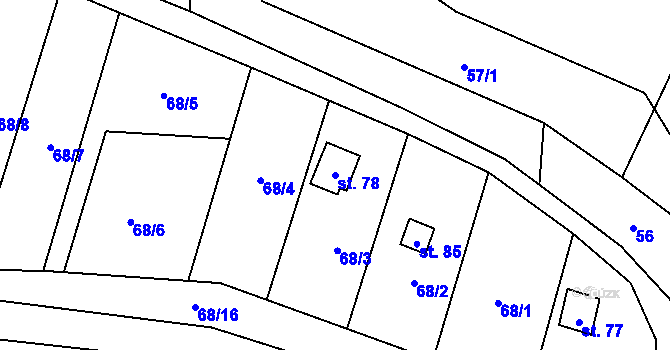 Parcela st. 78 v KÚ Kyjov u Havlíčkova Brodu, Katastrální mapa