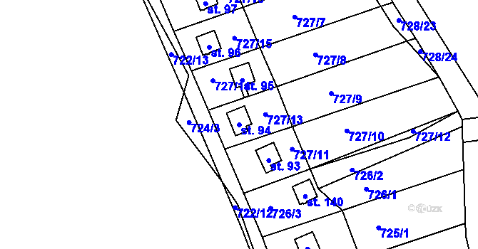 Parcela st. 94 v KÚ Kyjov u Havlíčkova Brodu, Katastrální mapa