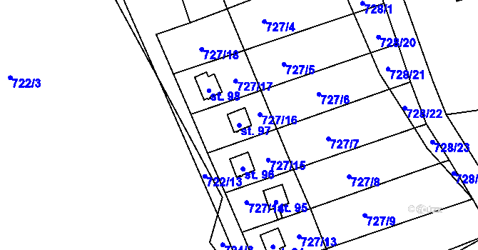 Parcela st. 97 v KÚ Kyjov u Havlíčkova Brodu, Katastrální mapa