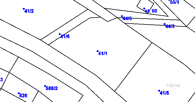 Parcela st. 41/1 v KÚ Kyjov u Havlíčkova Brodu, Katastrální mapa