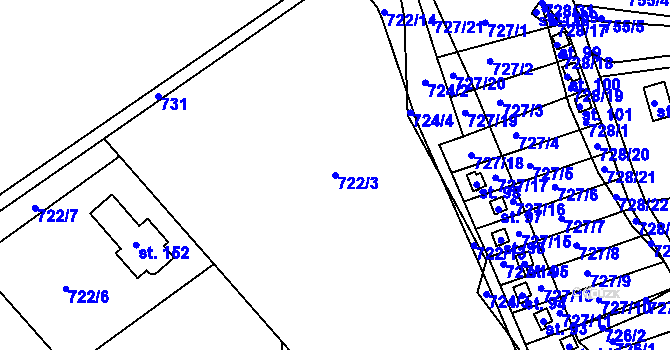 Parcela st. 722/3 v KÚ Kyjov u Havlíčkova Brodu, Katastrální mapa