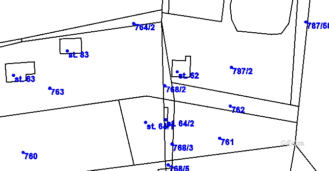 Parcela st. 768/2 v KÚ Kyjov u Havlíčkova Brodu, Katastrální mapa