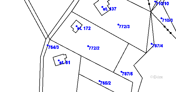 Parcela st. 772/2 v KÚ Kyjov u Havlíčkova Brodu, Katastrální mapa