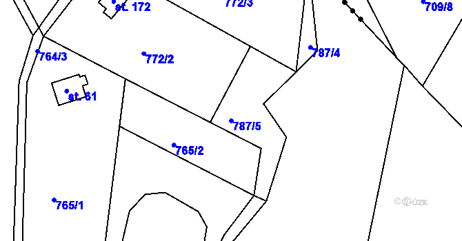 Parcela st. 787/5 v KÚ Kyjov u Havlíčkova Brodu, Katastrální mapa