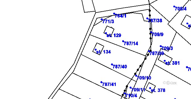Parcela st. 134 v KÚ Kyjov u Havlíčkova Brodu, Katastrální mapa