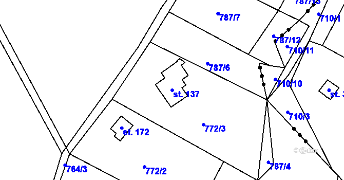 Parcela st. 137 v KÚ Kyjov u Havlíčkova Brodu, Katastrální mapa