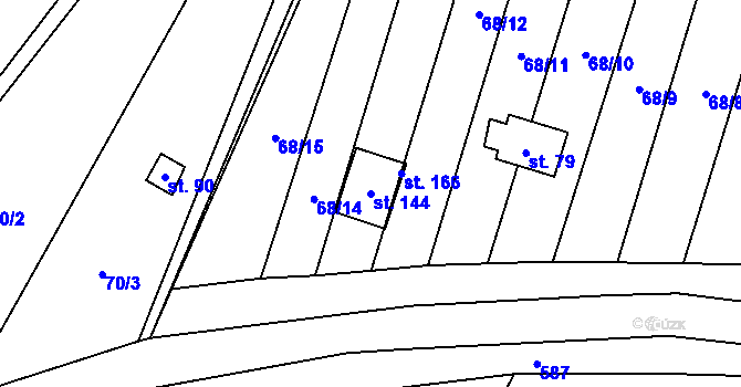 Parcela st. 144 v KÚ Kyjov u Havlíčkova Brodu, Katastrální mapa