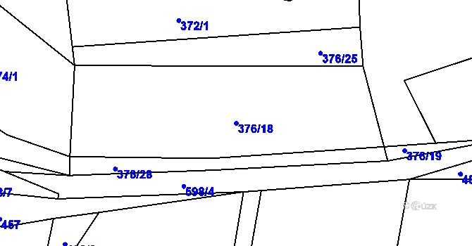 Parcela st. 376/18 v KÚ Kyjov u Havlíčkova Brodu, Katastrální mapa