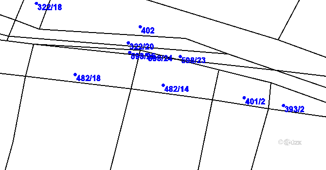 Parcela st. 482/14 v KÚ Kyjov u Havlíčkova Brodu, Katastrální mapa
