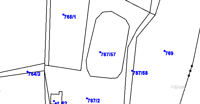 Parcela st. 787/57 v KÚ Kyjov u Havlíčkova Brodu, Katastrální mapa