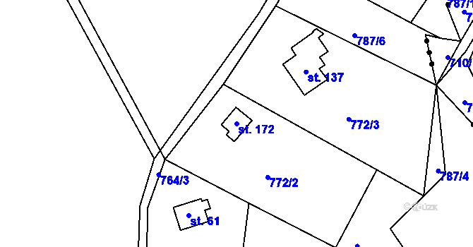 Parcela st. 172 v KÚ Kyjov u Havlíčkova Brodu, Katastrální mapa