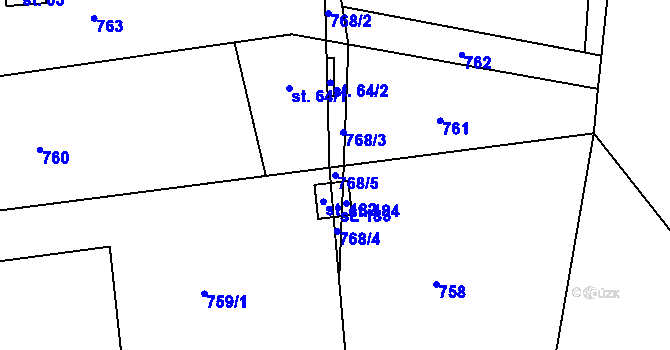 Parcela st. 768/5 v KÚ Kyjov u Havlíčkova Brodu, Katastrální mapa